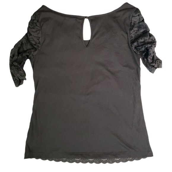American Eagle Outfitters Dark Grey Lace Front Top - Medium - Picture 2 of 9